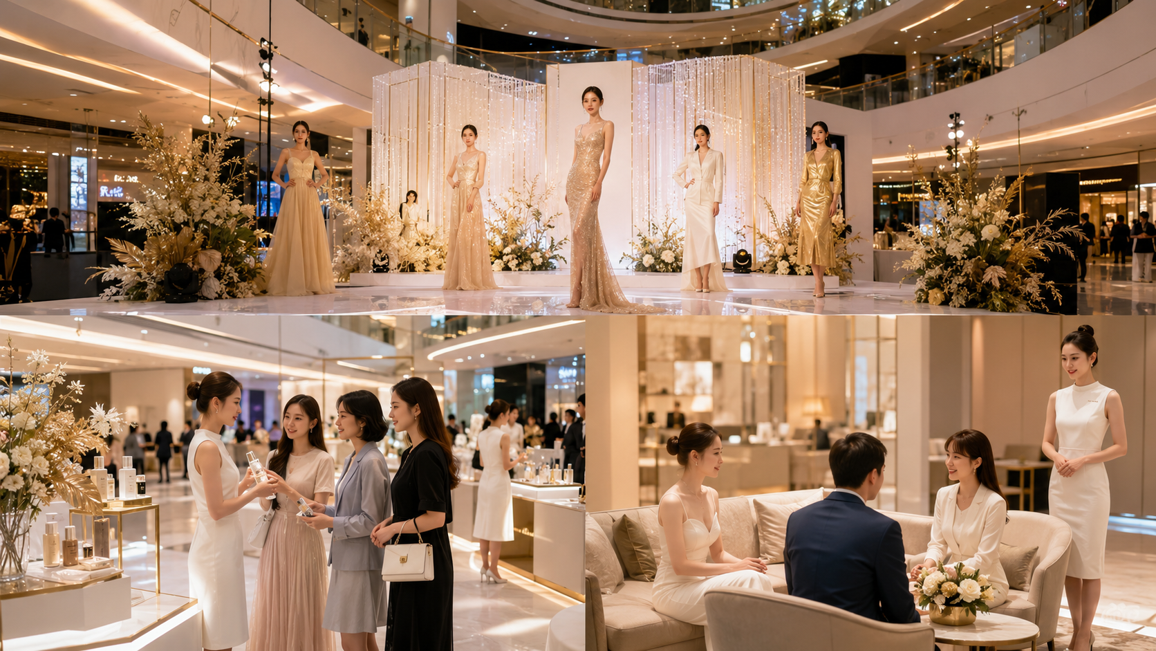 商场周年庆模特配置：开场表演、品牌互动、VIP沙龙的人员分配