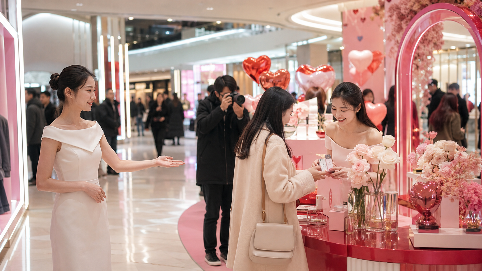 情人节、女神节前的商场活动模特需求：礼仪、互动与平面拍摄